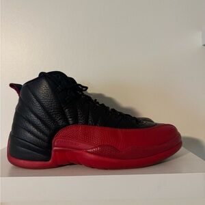 Jordan Black and Red Sneakers Iconic Design Flu Game 2016 version